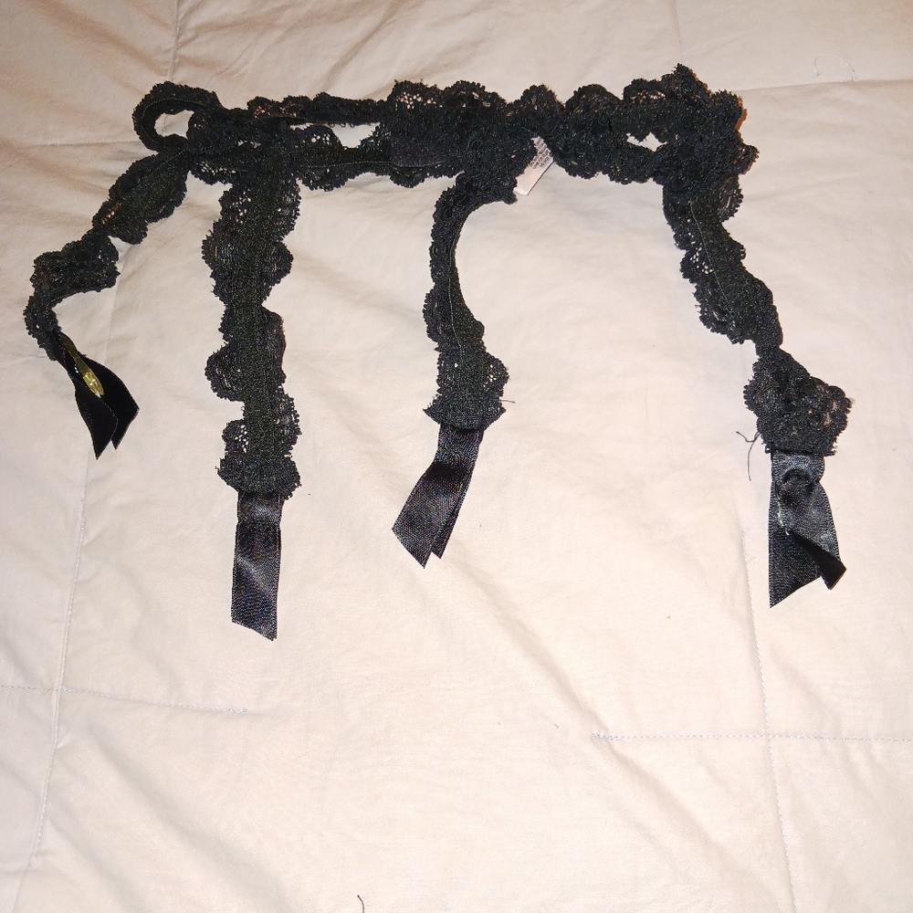 NWOT small, black garter belt. Victoria's Secret